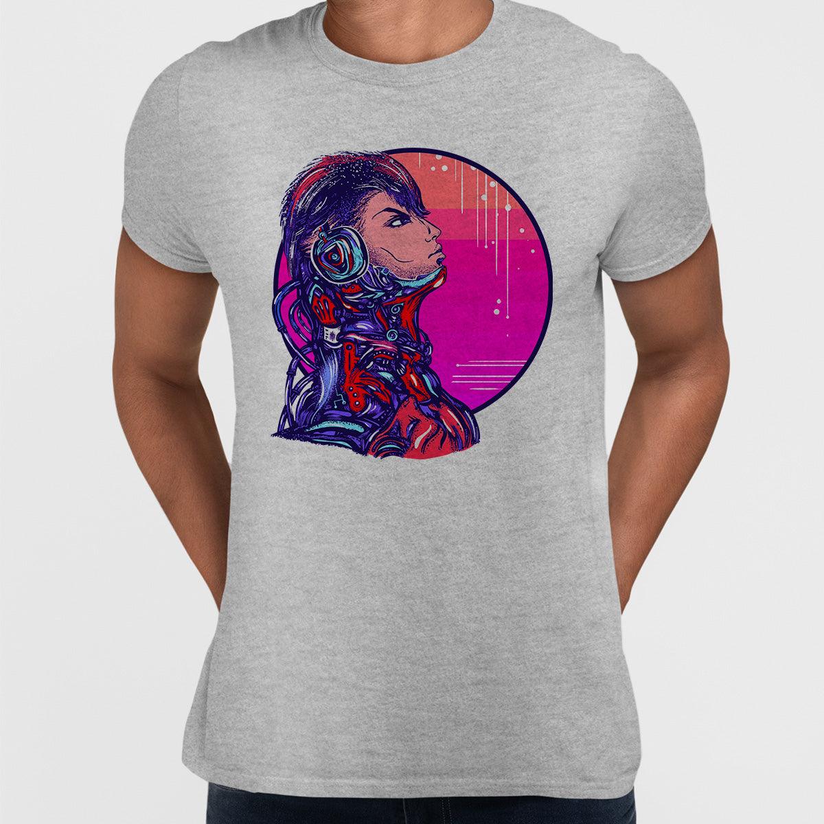 Cyberpunk Art Robot With headphones Biomechanical soldier Unisex t-shirt - Kuzi Tees