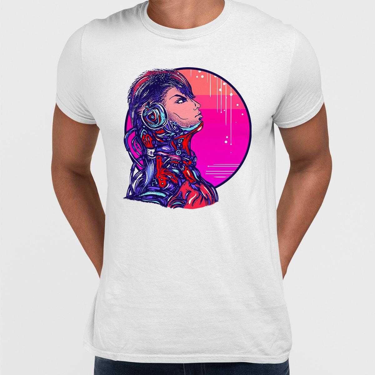 Cyberpunk Art Robot With headphones Biomechanical soldier Unisex t-shirt - Kuzi Tees