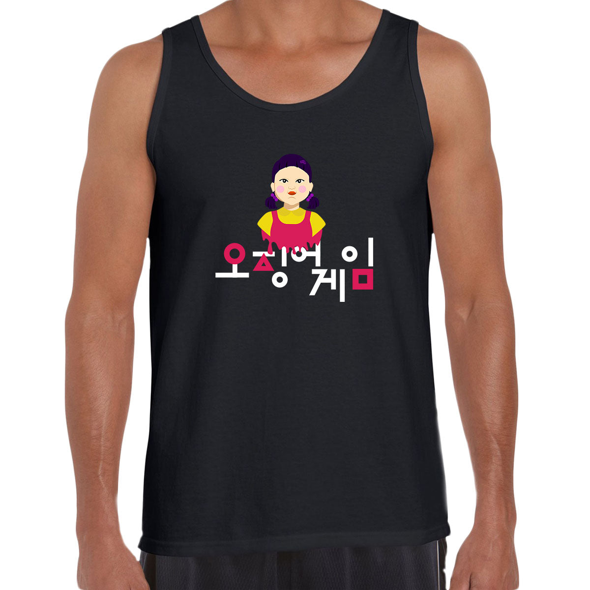 The Doll Red light Green light Game Adults Unisex Tank Top - Kuzi Tees