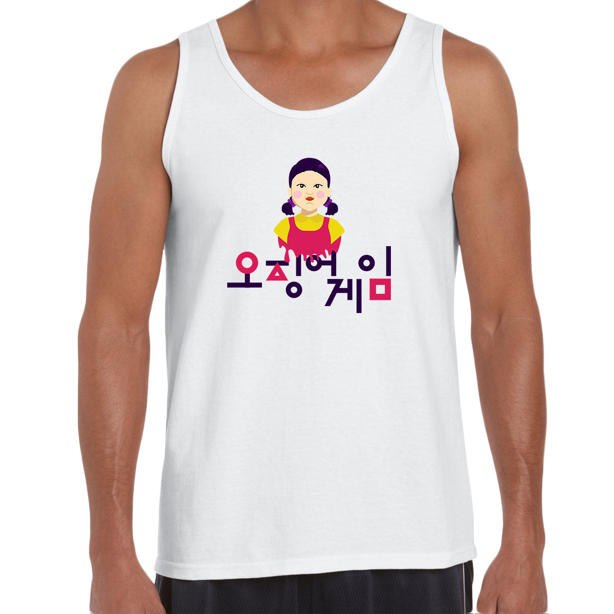 The Doll Red light Green light Game Adults Unisex Tank Top - Kuzi Tees