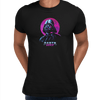 Amazing Darth Vader and a Death Star Movie Crew Neck Neon Punk Retro Black t shirt - Kuzi Tees