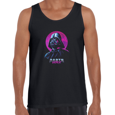 Iconic Darth Vader Death Star Movie Neon Punk Retro Black Tank Top - Kuzi Tees
