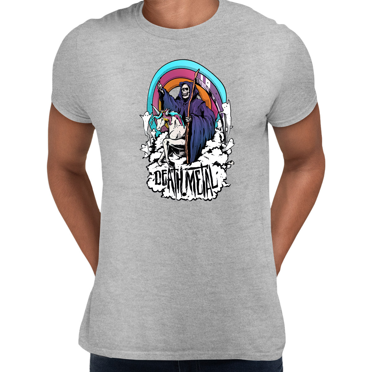 Death Metal t-shirt Sarcastic Funny Creative Grey t-shirt