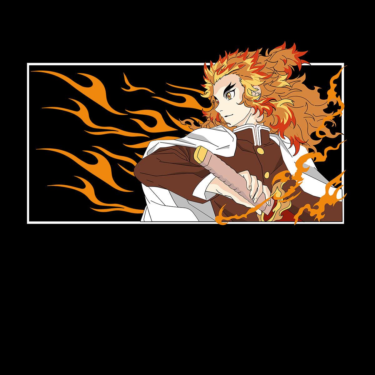 Demon Slayer T-shirt Kyojuro Rengoku Anime Kimetsu No Yaiba Anime Manga - Kuzi Tees