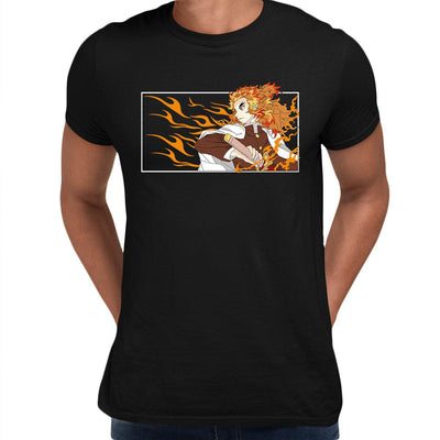 Demon Slayer T-shirt Kyojuro Rengoku Anime Kimetsu No Yaiba Anime Manga - Kuzi Tees