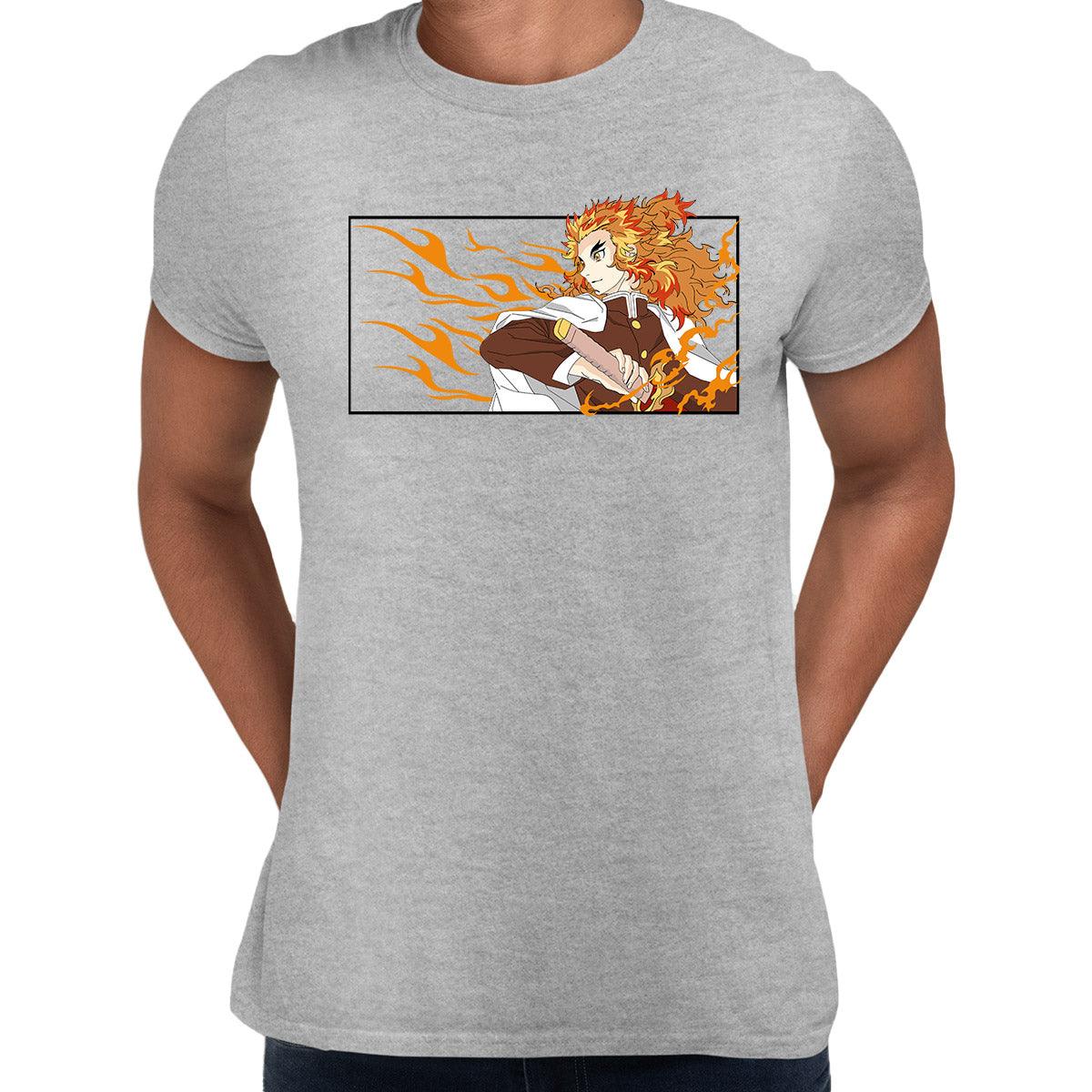 Demon Slayer T-shirt Kyojuro Rengoku Anime Kimetsu No Yaiba Anime Manga - Kuzi Tees