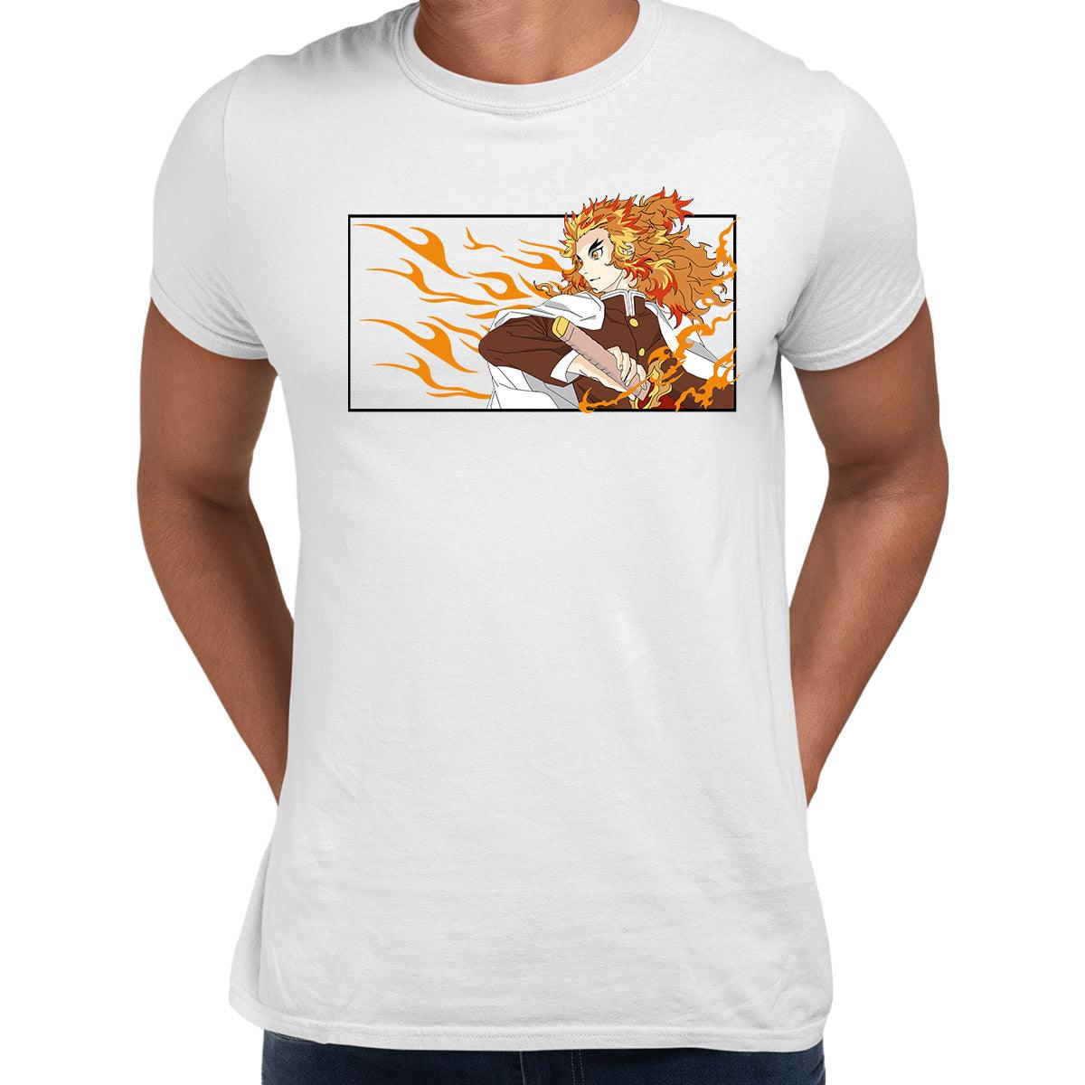 Demon Slayer T-shirt Kyojuro Rengoku Anime Kimetsu No Yaiba Anime Manga - Kuzi Tees