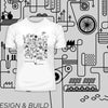 Design and Build Your Own Rube Goldberg Machine Art Black & White T-shirt - Kuzi Tees