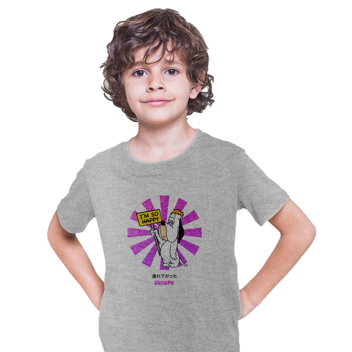 Droopy Cartoon Japanese Retro Funny Gift Tee Xmas Typography T-shirt for Kids - Kuzi Tees