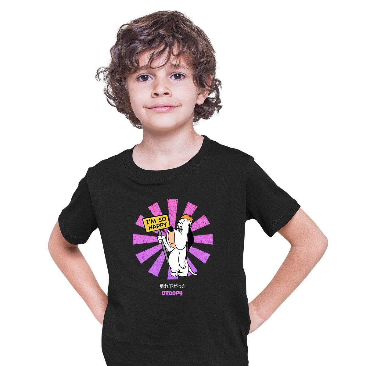 Droopy Cartoon Japanese Retro Funny Gift Tee Xmas Typography T-shirt for Kids - Kuzi Tees