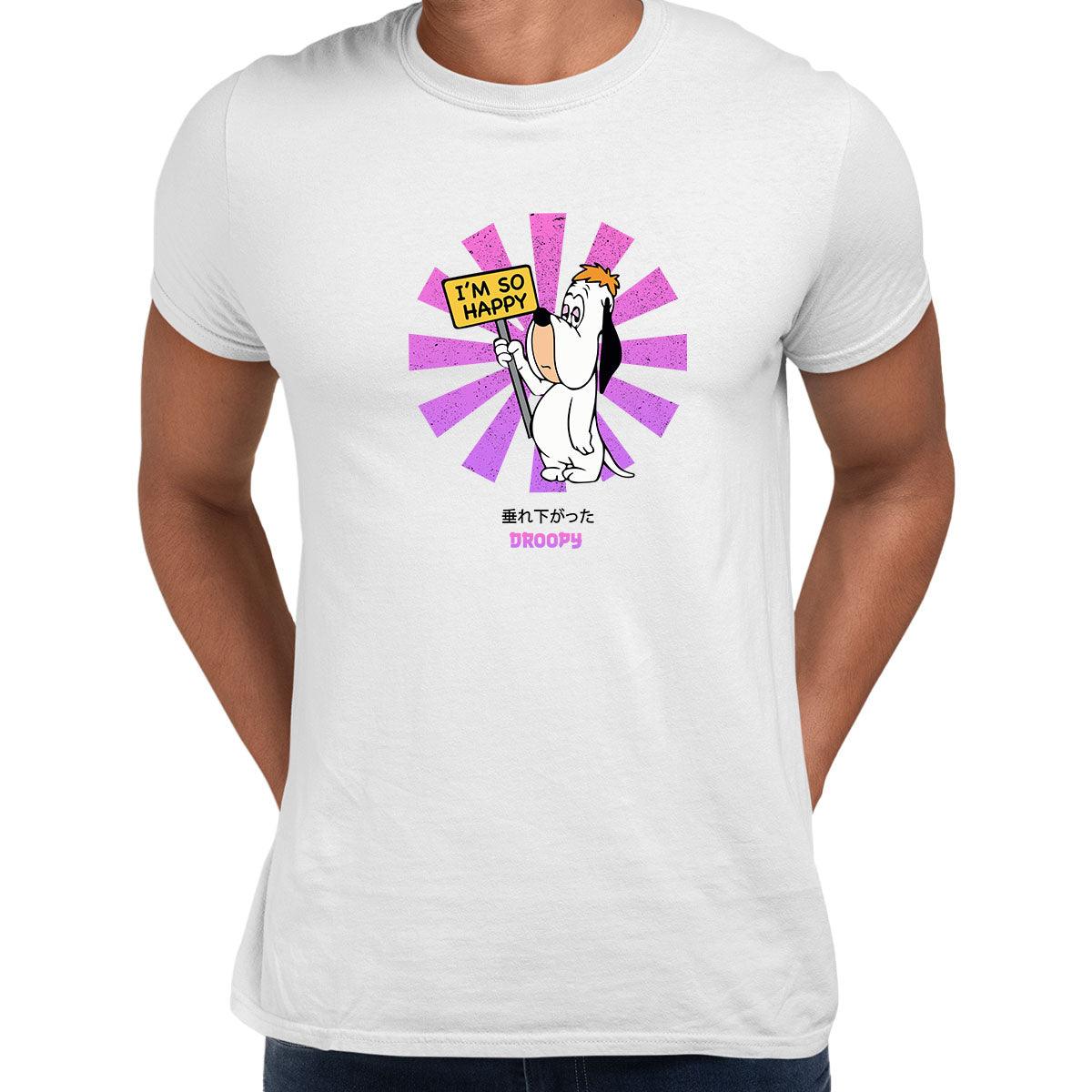 Droopy Cartoon Japanese Retro Funny Tee Xmas Gift Typography Unisex T-Shirt - Kuzi Tees
