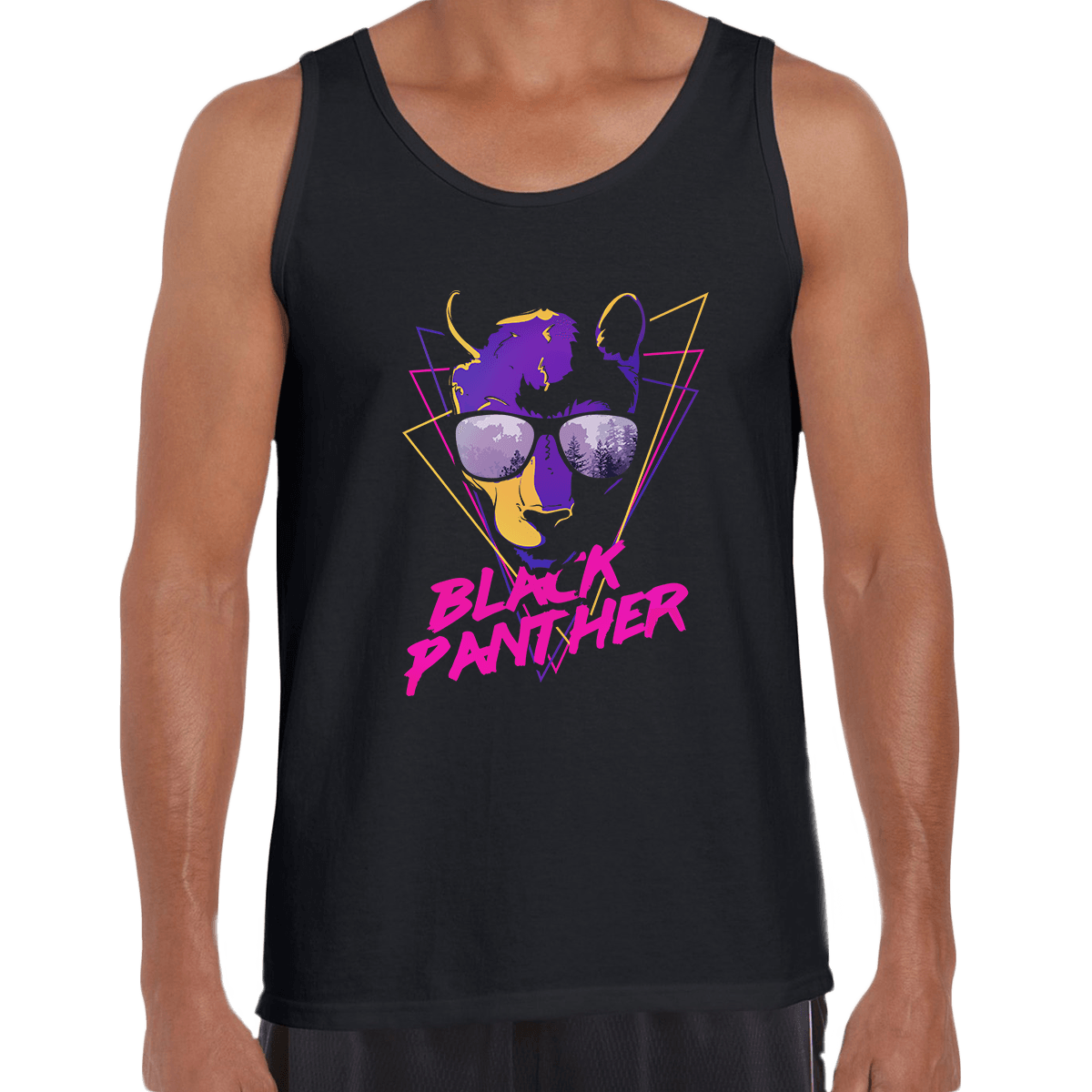 Black Panther Inspiring Unisex Black & White Tank Top - Kuzi Tees