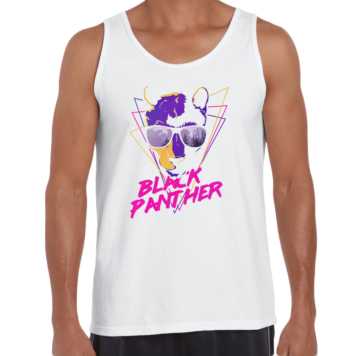 Black Panther Inspiring Unisex Black & White Tank Top - Kuzi Tees