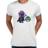 Star Wars Movie Mandalorian & Baby Yoda Black White Crew Neck t shirt - Kuzi Tees