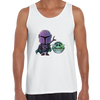 Star Wars Tank Top Mandalorian & Baby Yoda Movie Black White - Kuzi Tees