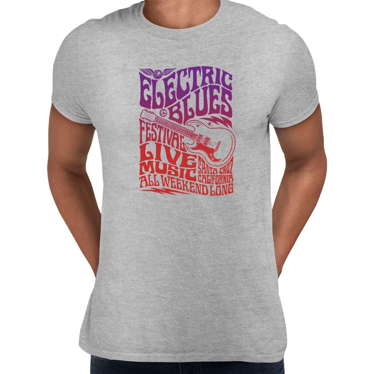 Electric Blues Live Music festival Santa Cruz California Typography Unisex T-shirt - Kuzi Tees