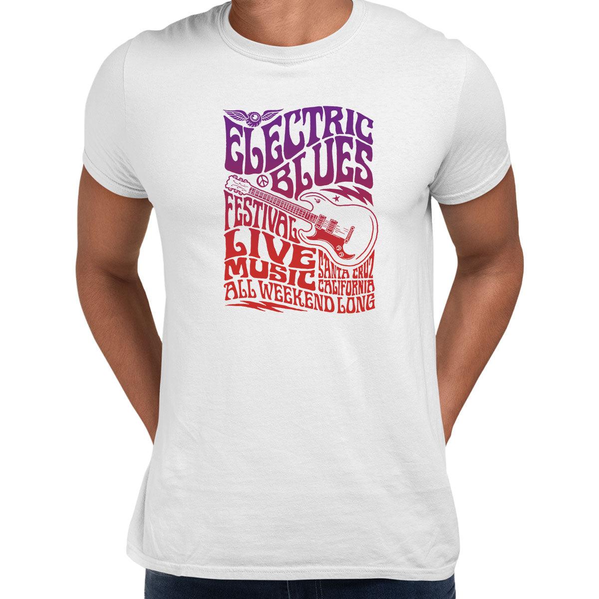 Electric Blues Live Music festival Santa Cruz California Typography Unisex T-shirt - Kuzi Tees