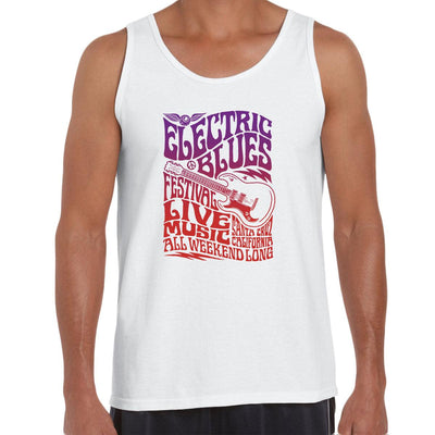Electric Blues Live Music festival Santa Cruz California Typography Unisex Tank Top - Kuzi Tees