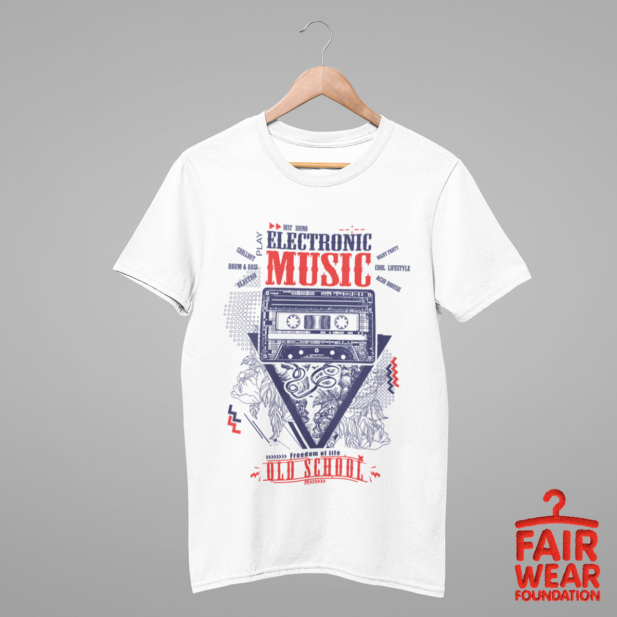 Old Skool Freedom of life Electronic Music Hipster T-Shirt - Kuzi Tees