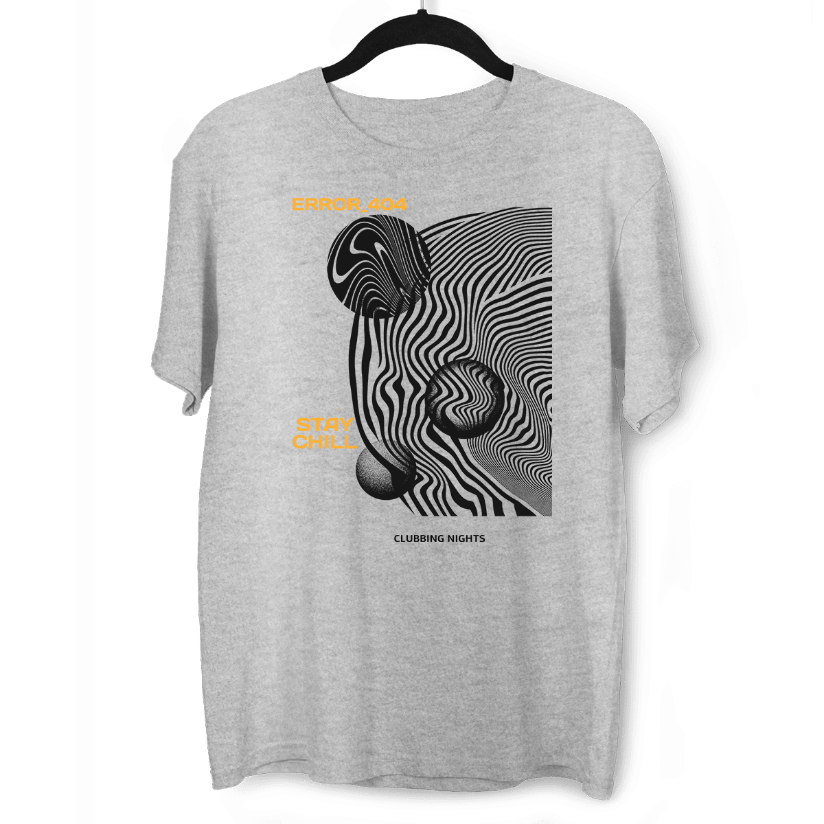Error-404-Stay Chill Clubbing Nights Abstract Surreal Elements Crew Neck T-shirt - Kuzi Tees