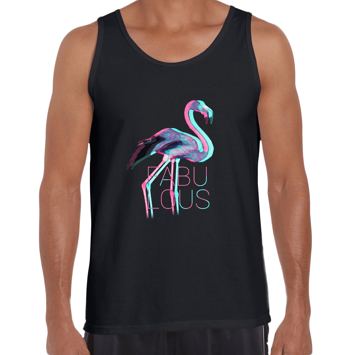 Fabulous Flamingo Inspiring Beauty Unisex Black & White Tank Top - Kuzi Tees
