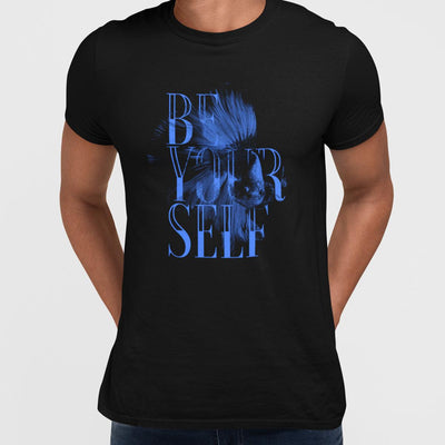 Fish Motto We Should Follow Halftone Animal Be Your Self T-Shirt - Kuzi Tees