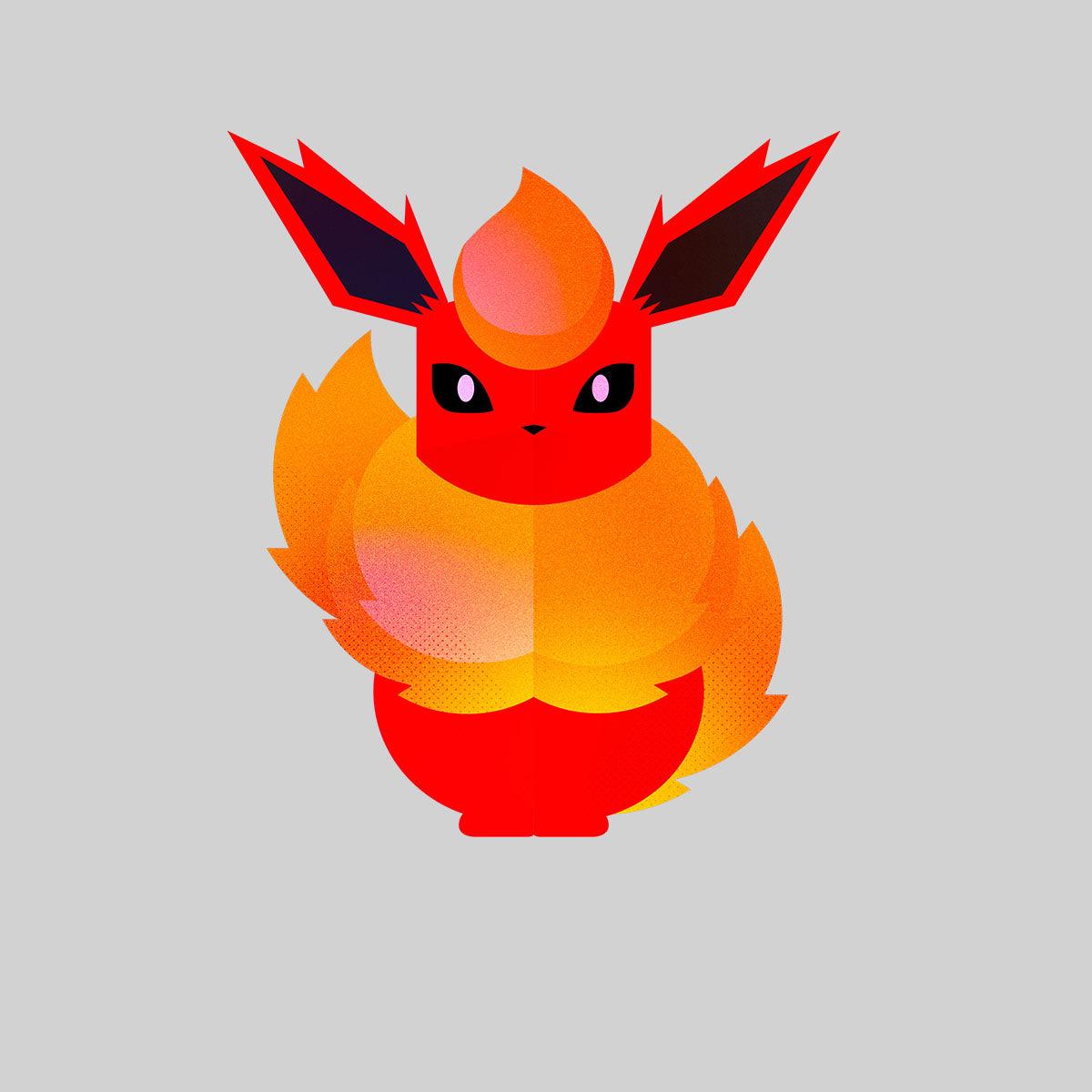 Flareon Pokemon Go T-shirt for Kids Boys Girls Brand New - Kuzi Tees