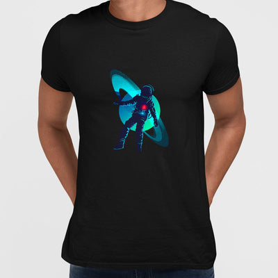 Floating astronaut through the Space Zero Gravity T-Shirt - Kuzi Tees