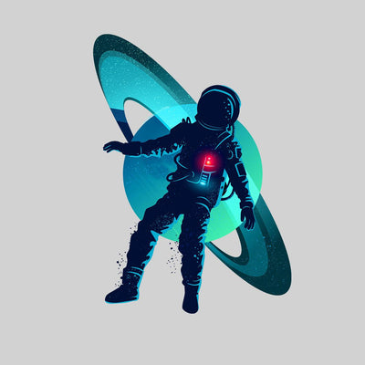 Floating astronaut through the Space Zero Gravity T-Shirt - Kuzi Tees
