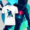 Floating astronaut through the Space Zero Gravity T-Shirt - Kuzi Tees