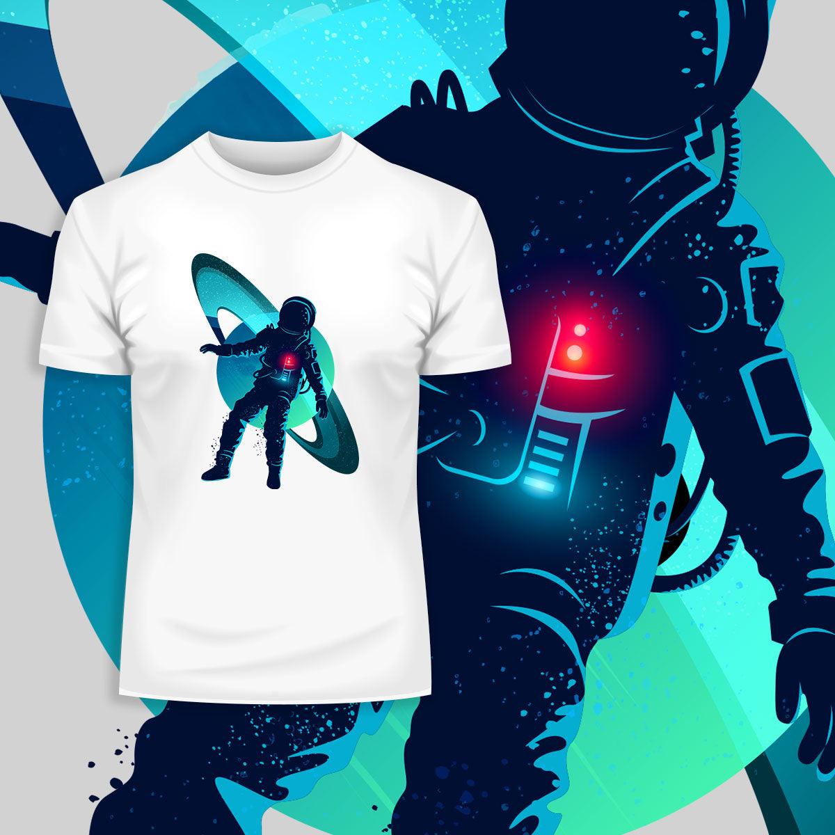Floating astronaut through the Space Zero Gravity T-Shirt - Kuzi Tees