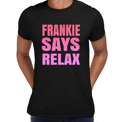 Frankie Says Relax T-Shirt 80s London UK Hollywood Tee Retro Soho Music Tee - Pink Unisex T-shirt - Kuzi Tees