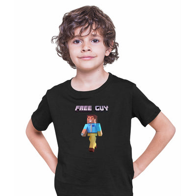 Minecraft Free Guy Funny Movie Tee Typography T-shirt for Kids - Kuzi Tees