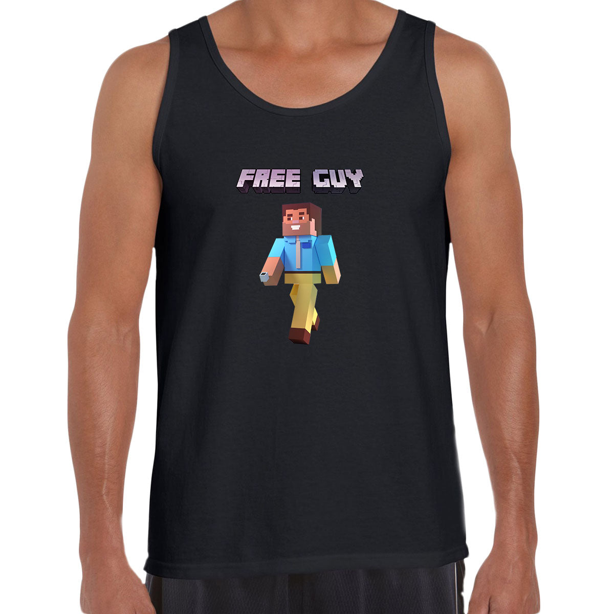 Minecraft Free Guy Funny Movie Typography Unisex Tank Top - Kuzi Tees