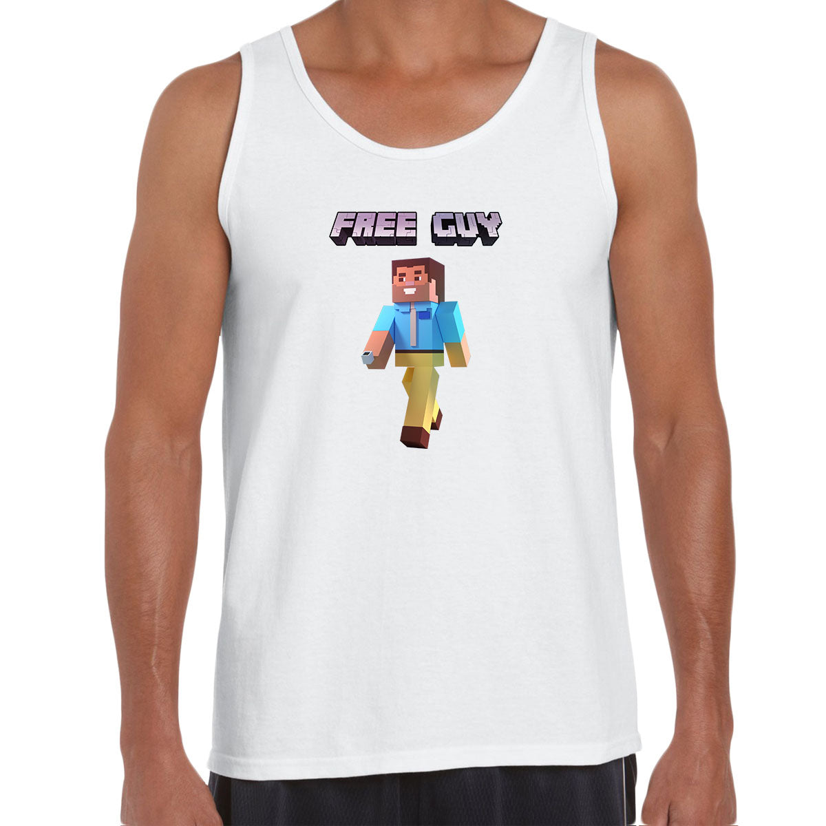 Minecraft Free Guy Funny Movie Typography Unisex Tank Top - Kuzi Tees