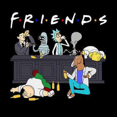 Funny Friends t-shirt Rick and Morty BoJack Simpsons - Kuzi Tees