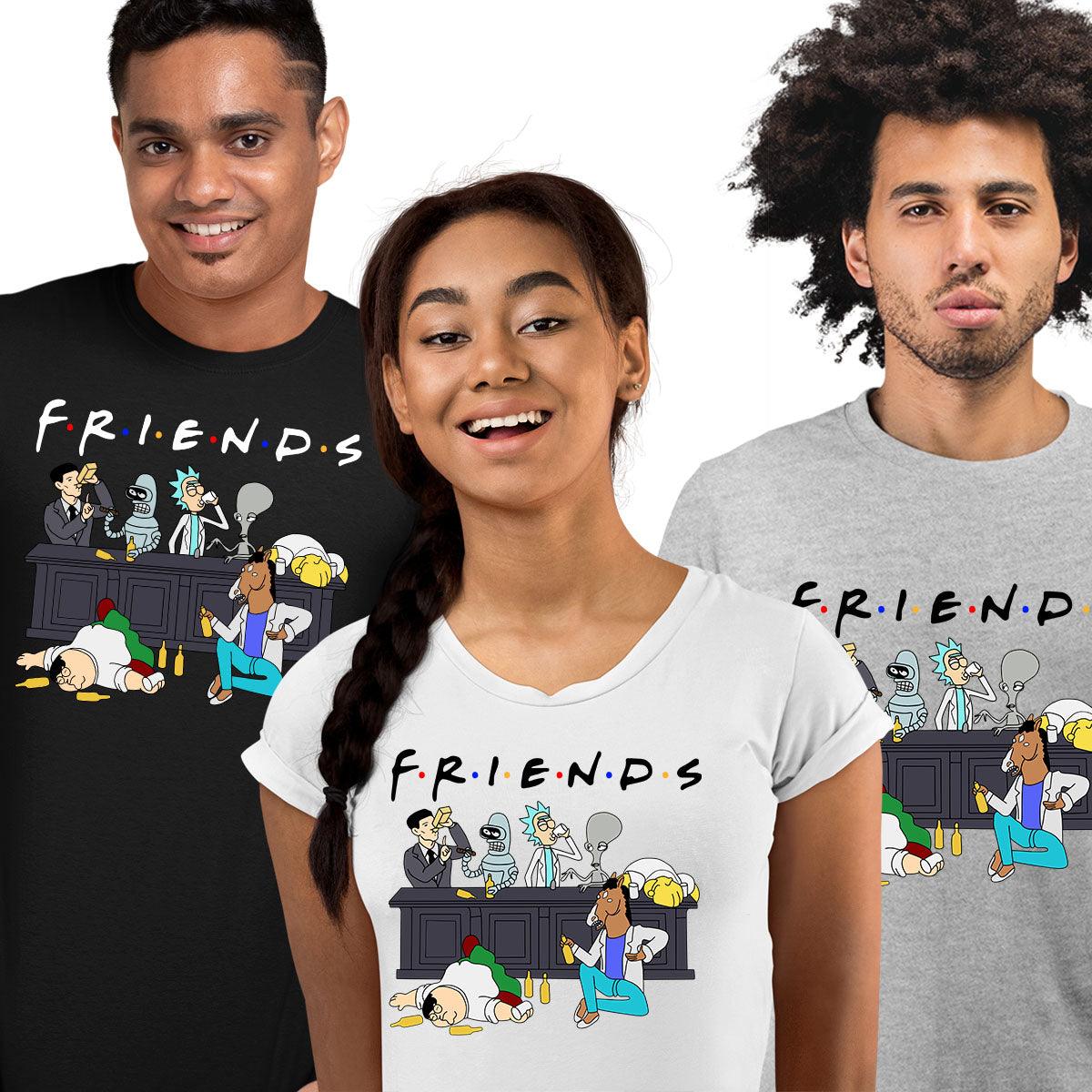 Funny Friends t-shirt Rick and Morty BoJack Simpsons - Kuzi Tees
