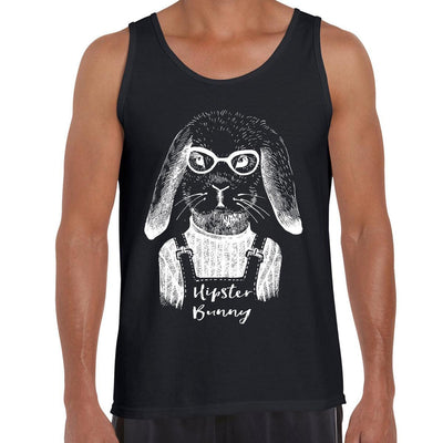 Funny Hipster Bunny Hand Drawn Animal Black & White Tank Top - Kuzi Tees