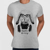 Funny Hipster Bunny Hand Drawn Animal T-shirt Available in Grey White & Black - Kuzi Tees