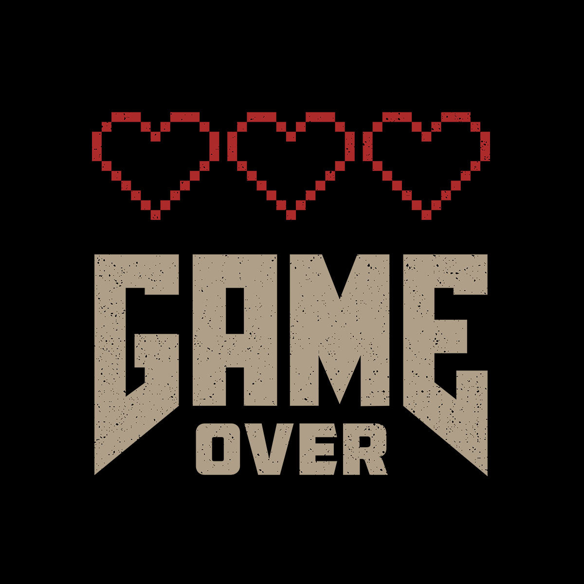 Mens Gaming T-Shirt Old School Gamer Retro Video Game Arcade Game Over Unisex T-Shirt - Kuzi Tees