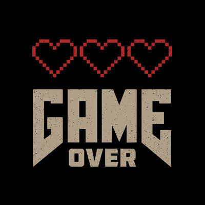 Mens Gaming T-Shirt Old School Gamer Retro Video Game Arcade Game Over Unisex T-Shirt - Kuzi Tees