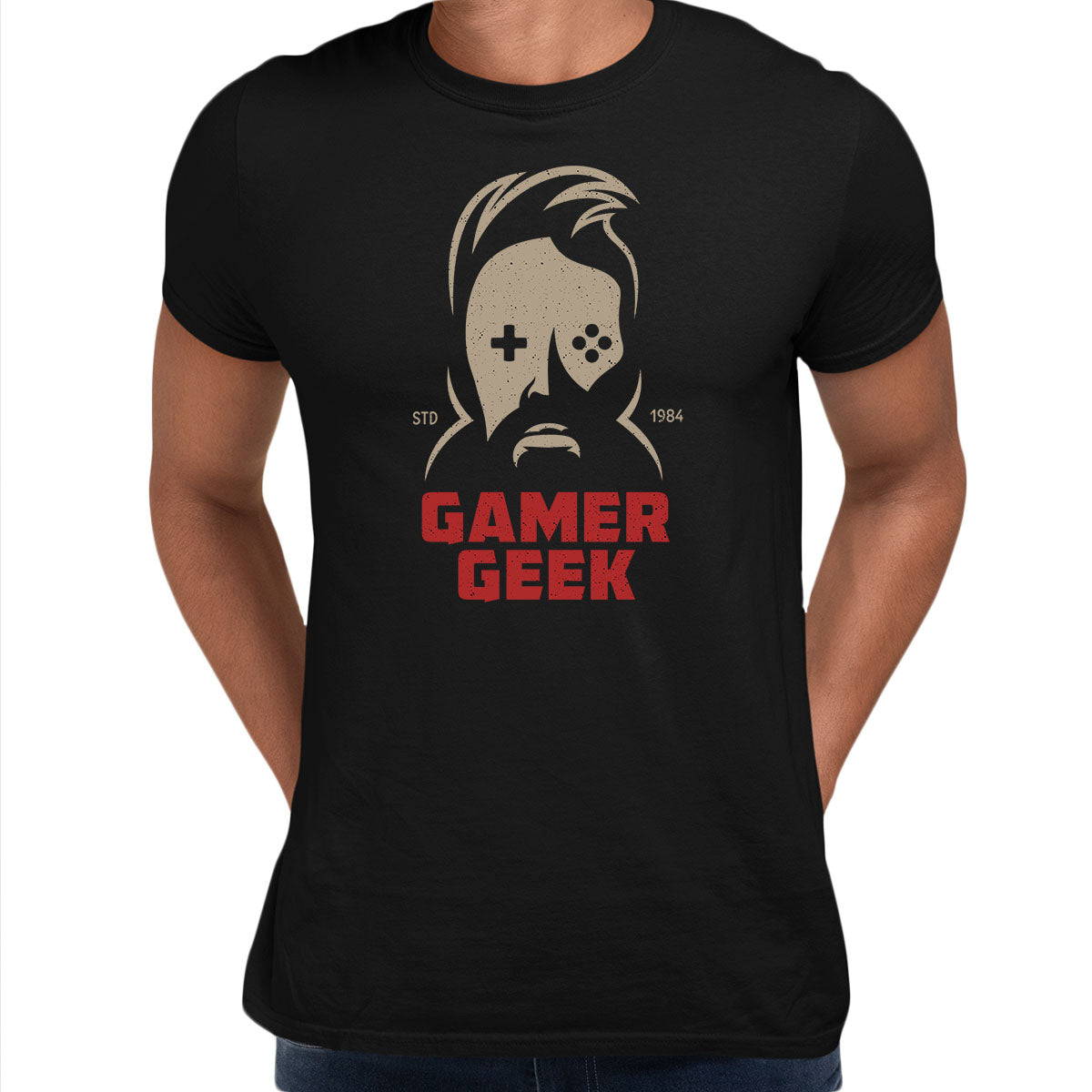 Mens Gaming T-Shirt Old School Gamer Retro Video Game Gamer Geek Unisex T-Shirt - Kuzi Tees