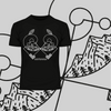 Great Outdoors Mountains Minimal One Line Drawing Crew Neck T-Shirt - Kuzi Tees