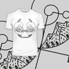 Great Outdoors Mountains Minimal One Line Drawing Crew Neck T-Shirt - Kuzi Tees