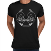 Great Outdoors Mountains Minimal One Line Drawing Crew Neck T-Shirt - Kuzi Tees