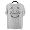 Great Outdoors Mountains Minimal One Line Drawing Crew Neck T-Shirt - Kuzi Tees