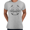Great Outdoors Mountains Minimal One Line Drawing Crew Neck T-Shirt - Kuzi Tees