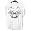 Great Outdoors Mountains Minimal One Line Drawing Crew Neck T-Shirt - Kuzi Tees