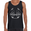 Great Outdoors Mountains Minimal One Line Drawing Crew Neck T-Shirt - Kuzi Tees
