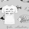 Hand Drawn 6 Fish Collection - Kuzi Tees